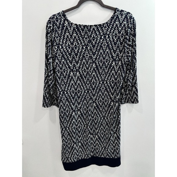 Motherhood Maternity Navy Teal Sheath Dress W/Adjustable Tie Waist Size Large - Picture 2 of 11